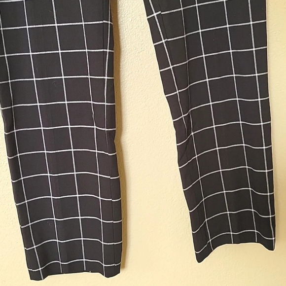 Vince Camuto Womens Black Grid Print Pants Academia Career Office - Size 10 - Picture 3 of 9